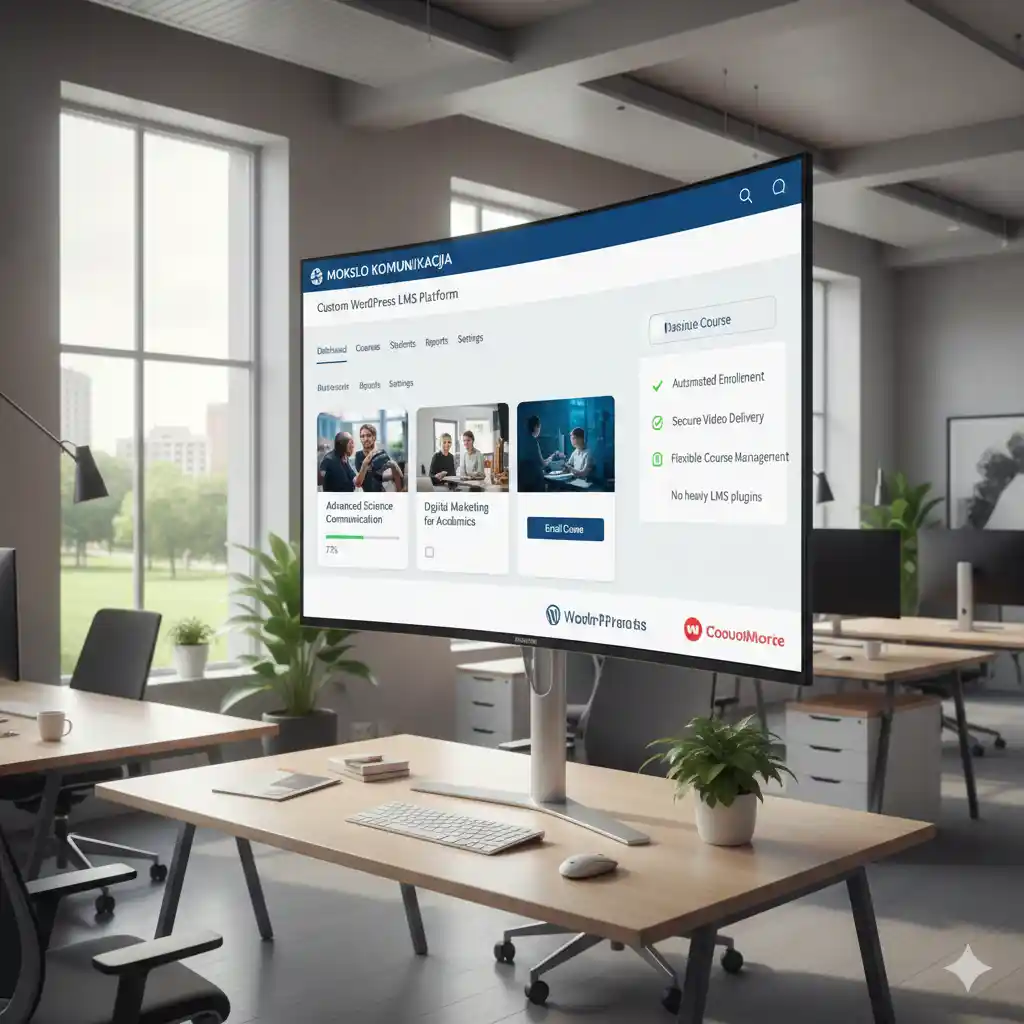 Mokslo Komunikacija – Custom WordPress LMS Platform